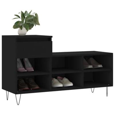 VidaXL Schoenenkast 102x36x60 cm bewerkt hout zwart