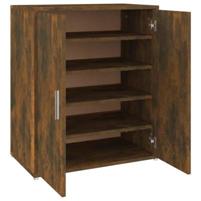 VidaXL Schoenenkast 60x35x70 cm bewerkt hout gerookt eikenkleurig VidaXL Schoenenkast 60x35x70 cm bewerkt hout gerookt eikenkleurig