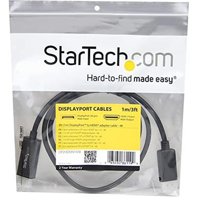Adapter DisplayPort naar HDMI Startech DP2HDMM1MB 1 m