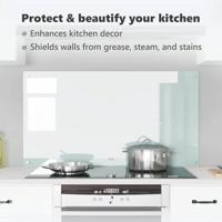 VidaXL Keuken spatscherm wit 110 x 60 cm gehard glas - thumbnail