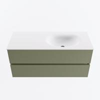 MONDIAZ VICA 110cm badmeubel onderkast Army 2 lades. Wastafel MOON rechts 1 kraangat, kleur Talc. - thumbnail