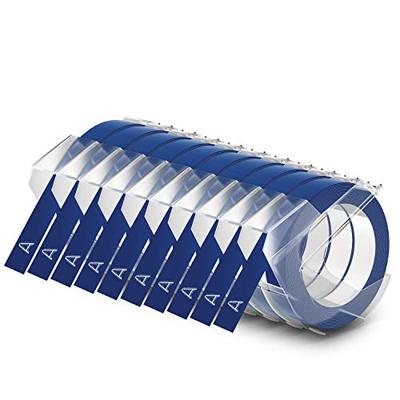Relieftape dymo embossing vinyl 9mm blauw
