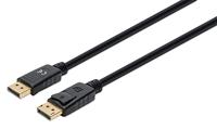Manhattan 355568 DisplayPort-kabel DisplayPort Aansluitkabel DisplayPort-stekker, DisplayPort-stekker 1.00 m Zwart Afgeschermd (drievoudig), PVC-mantel, - thumbnail
