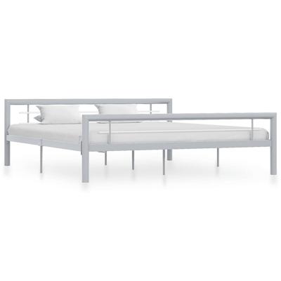 VidaXL Bedframe metaal grijs en wit 180x200 cm