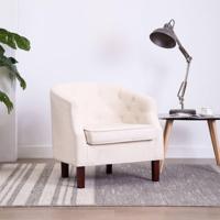 vidaXL Fauteuil stof beige - thumbnail