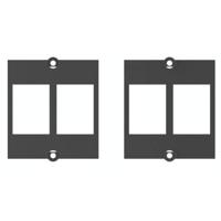 BACHMANN maatwerk module frame 2x Keystone met metalen beugel, zwart - thumbnail