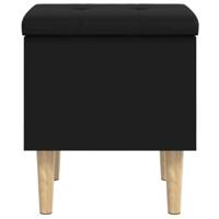 Opbergbank 42x42x46 cm bewerkt hout zwart - thumbnail