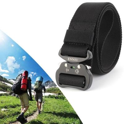 ENNIU 3.8cm breed luchtvaart aluminium gesp Nylon riem verstelbaar Multifunction opleiding riemen (zwart)