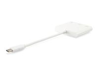 Equip 133461 usb type c to hdmi female/usb a female/pd adapter, 4k, pastic, 15cm, white - thumbnail