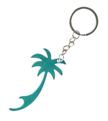 LG Imports sleutelhanger/flesopener palmboom 7 cm turquoise