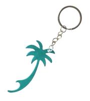 LG Imports sleutelhanger/flesopener palmboom 7 cm turquoise - thumbnail