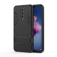 Schokbestendige PC + TPU Case voor OPPO R17 Pro met houder (zwart) - thumbnail