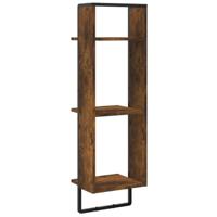 Wandrek 3-laags 30x25x100 cm bewerkt hout gerookt eikenkleurig - thumbnail