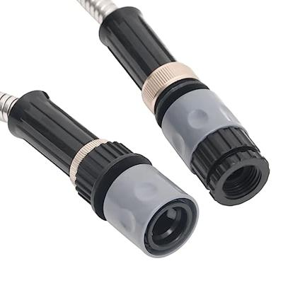 VidaXL Tuinslang met sproeikop 0,6&apos;&apos; 7,5 m roestvrij staal zilverkleur