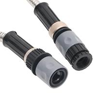 VidaXL Tuinslang met sproeikop 0,6&apos;&apos; 7,5 m roestvrij staal zilverkleur - thumbnail