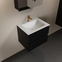 MONDIAZ AIVY 60cm badmeubel Urban, wastafel Talc solid surface midden 1 kraangat met spiegelkast (AI-351111TALC-SI - AI-M60URMI - AI-C60URMI) - thumbnail