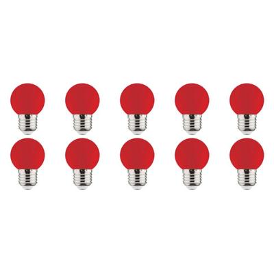 Voordeelpak 10x LED Lamp E27 - Kozolux Romba - Rood Gekleurd - 1W