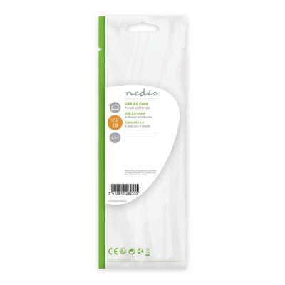 Nedis CCGP60010BK02 Usb 2.0-kabel A Male - A Female 0,2 M Zwart