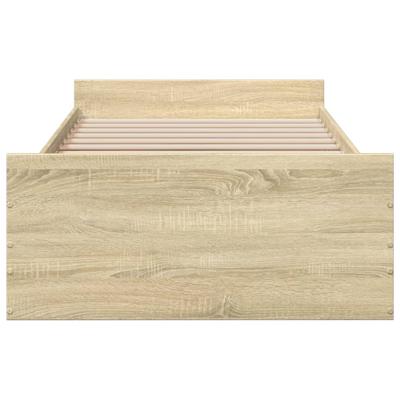 Bedframe met lades bewerkt hout sonoma eikenkleurig 100x200 cm - thumbnail