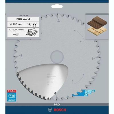 Bosch Professional Cirkelzaagblad PRO Wood | Ø 250 x 3,2 x 30mm 60T - 2608640729 Bosch Professional Cirkelzaagblad PRO Wood | Ø 250 x 3,2 x 30mm 60T - 2608640729