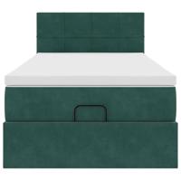Ottoman bed met matras 90x200cm fluweel donkergroen - thumbnail