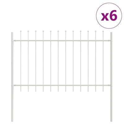 Tuinhek 6 pcs Wit 10,2 x 1,2 m Poedercoating staal