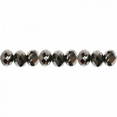 Creativ Company Facet kralen metallic grijs, 100st.