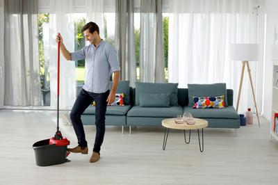 Vileda Ultramat Turbo XL mop/dweil Droog en nat Microvezel Zwart, Rood
