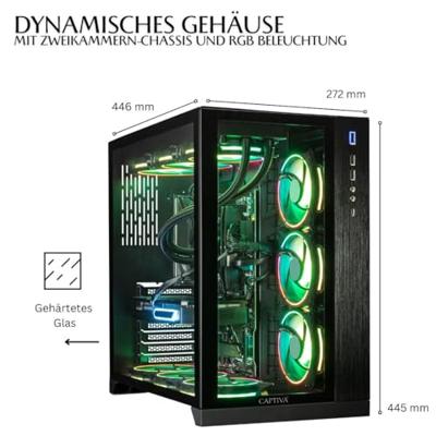 Captiva Game-PC Highend Gaming I73-925 2.5 cm (1 inch) Intel® Core™ i9 13900KF 64 GB RAM 2 TB SSD Nvidia GeForce RTX 4070 12 GB Win 11 Home 73925