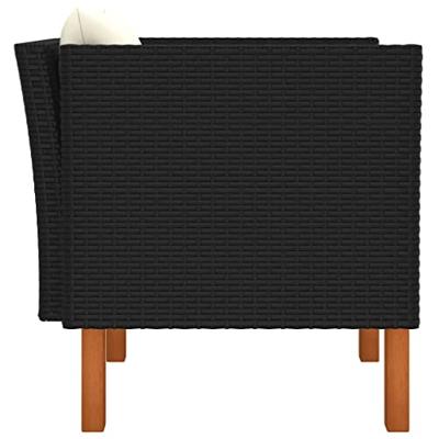 Tuinbank poly rattan en massief eucalyptushout Tuinbank poly rattan en massief eucalyptushout