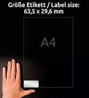 Etiket avery l6011-20 63.5x29.6mm zilver 540st - thumbnail