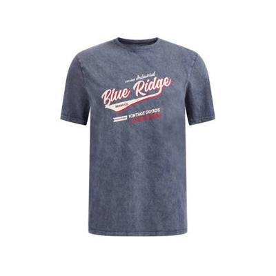 WE Fashion Blue Ridge slim fit T-shirt met printopdruk Heavy Blue
