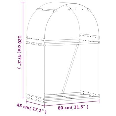 VidaXL Haardhoutopslag 80x45x120 cm gegalvaniseerd staal bruin VidaXL Haardhoutopslag 80x45x120 cm gegalvaniseerd staal bruin