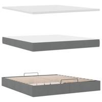 Ottoman bed met matras 180x200cm stof donkergrijs - thumbnail