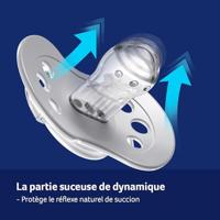 Difrax LOVI Dynamic Pacifier 18+ Months Harmony Dark Grey Light Grey - Fopspeen - thumbnail