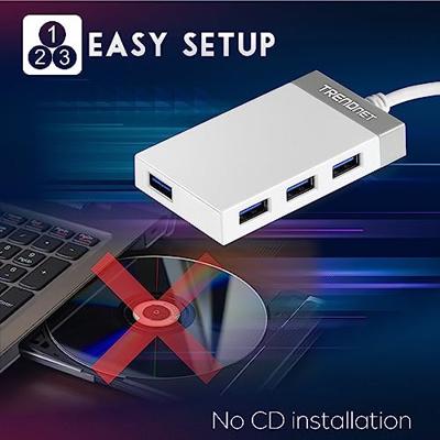 TrendNet TUC-H4E USB-combi-hub 4 poorten Grijs