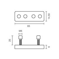 Bevestigingsplaat Micel TLD25 65 x 14,5 x 6 mm Zonnetent Inferieur - thumbnail