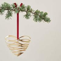 Stelton Tangle Ornament Hart messing 14 cm - thumbnail