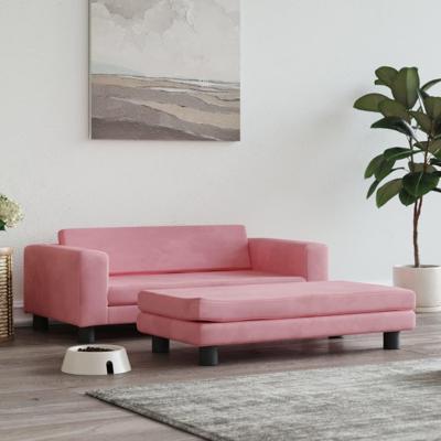 Hondenmand met verlengstuk 100x50x30 cm fluweel roze Hondenmand met verlengstuk 100x50x30 cm fluweel roze