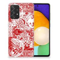 Silicone Back Case Samsung Galaxy A52 (5G/4G) Angel Skull Rood - thumbnail