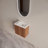 Fontein set BWS Riga Walnoot Met Piccolo Fontein Wit - thumbnail