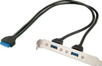LINDY Sleufplaat USB 3.0 adapter 2xUSB 3.0 type A op 20 pol. - thumbnail
