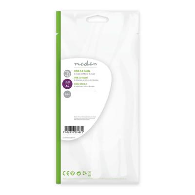 Nedis USB-Kabel | USB-A Male naar USB Micro-B Male | 480 Mbps | 1 m | 1 stuks - CCGP60410BK10 CCGP60410BK10