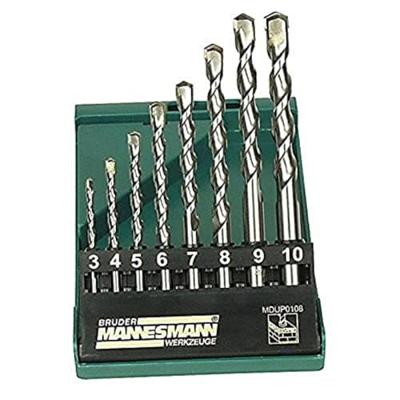 Brüder Mannesmann M54309 Staal Steen-spiraalboorset 3 mm, 4 mm, 5 mm, 6 mm, 7 mm, 8 mm, 9 mm, 10 mm Cilinderschacht 1 stuk(s)