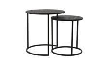 Light & Living Bijzettafel 'Doba' Set van 2 stuks, hout antiek-mat zwart - thumbnail