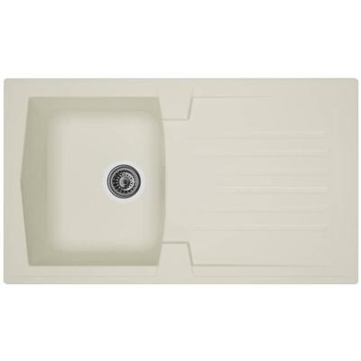 STRADOUR Ingebouwde gootsteenkeuken 1 kom + 1 afdruiprek Arena - Hars - 86 x 50 cm - Wit