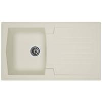 STRADOUR Ingebouwde gootsteenkeuken 1 kom + 1 afdruiprek Arena - Hars - 86 x 50 cm - Wit - thumbnail