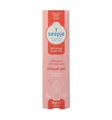 Seepje Showergel white peach and cedarwood navulling 38 Gram