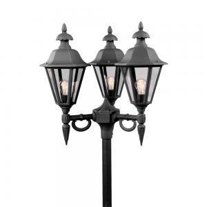 Lantaarnlamp Pallas 3-lichts 63cm matzwart exclusief paal 528-750