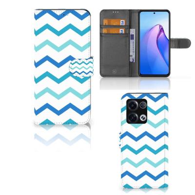 OPPO Reno8 Pro | Telefoon Hoesje | Zigzag Blauw OPPO Reno8 Pro | Telefoon Hoesje | Zigzag Blauw